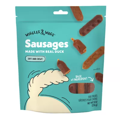 Wiggles & Wags® All Life Stages Meaty Dog Treat - Duck Sausage 8 oz - Image 1