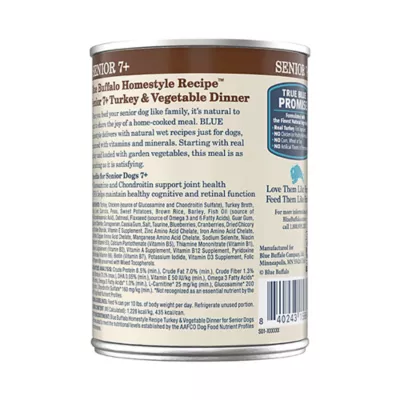 Blue Buffalo Homestyle Recipe Senior 7+ Wet Dog Food - Turkey & Vegetable, 12.5 oz - Image 2