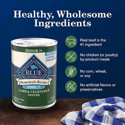 Blue Buffalo Homestyle Recipe Senior 7+ Wet Dog Food - Lamb & Vegetable, 12.5 oz - Image 6