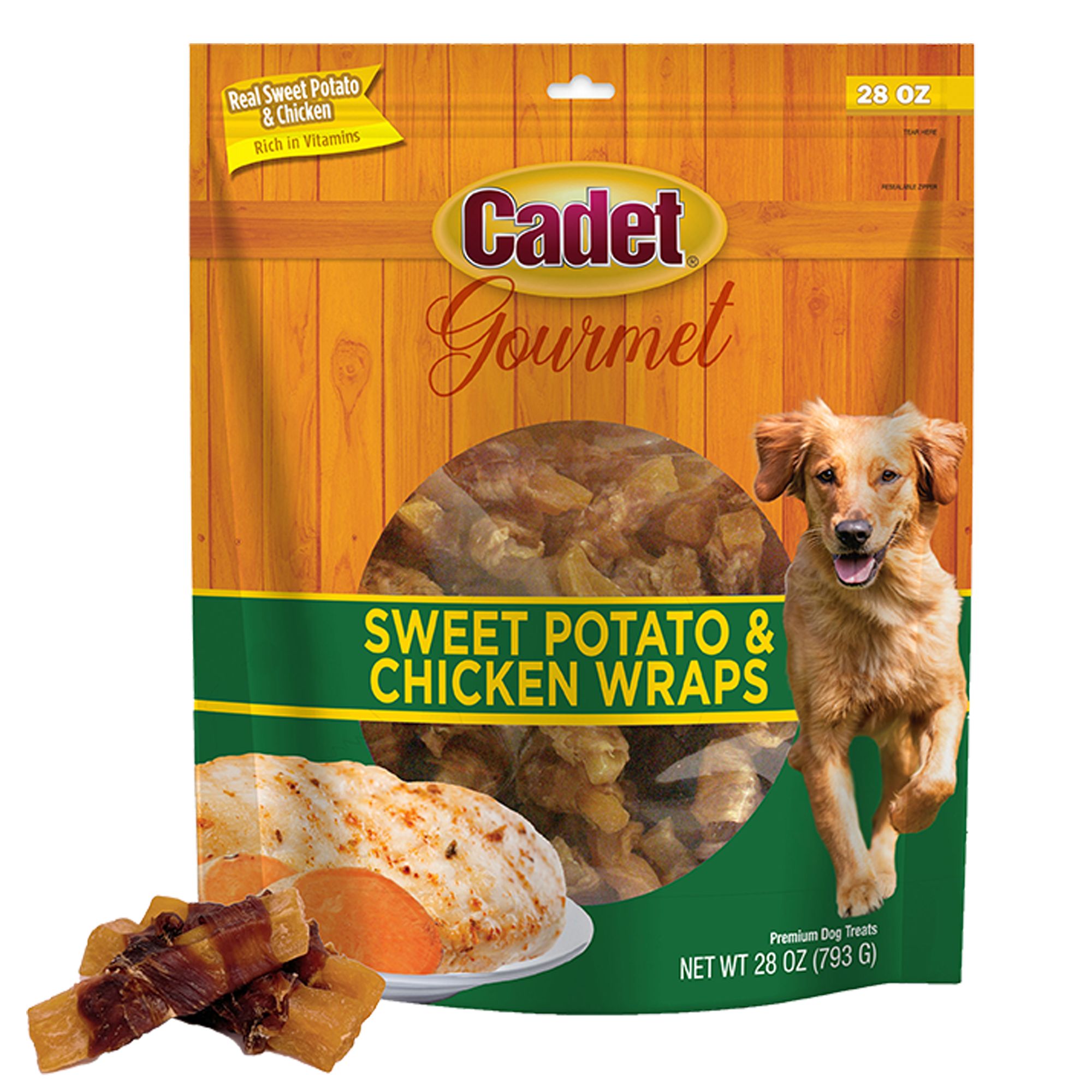 Cadet Gourmet Chicken-Wrapped Sweet Potato Dog Treats Chicken & Sweet Potato 28 oz by Cadet