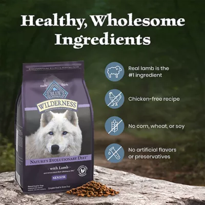Blue Buffalo Wilderness High Protein Senior Dry Dog Food - Chicken Free Formula, Lamb - Image 6