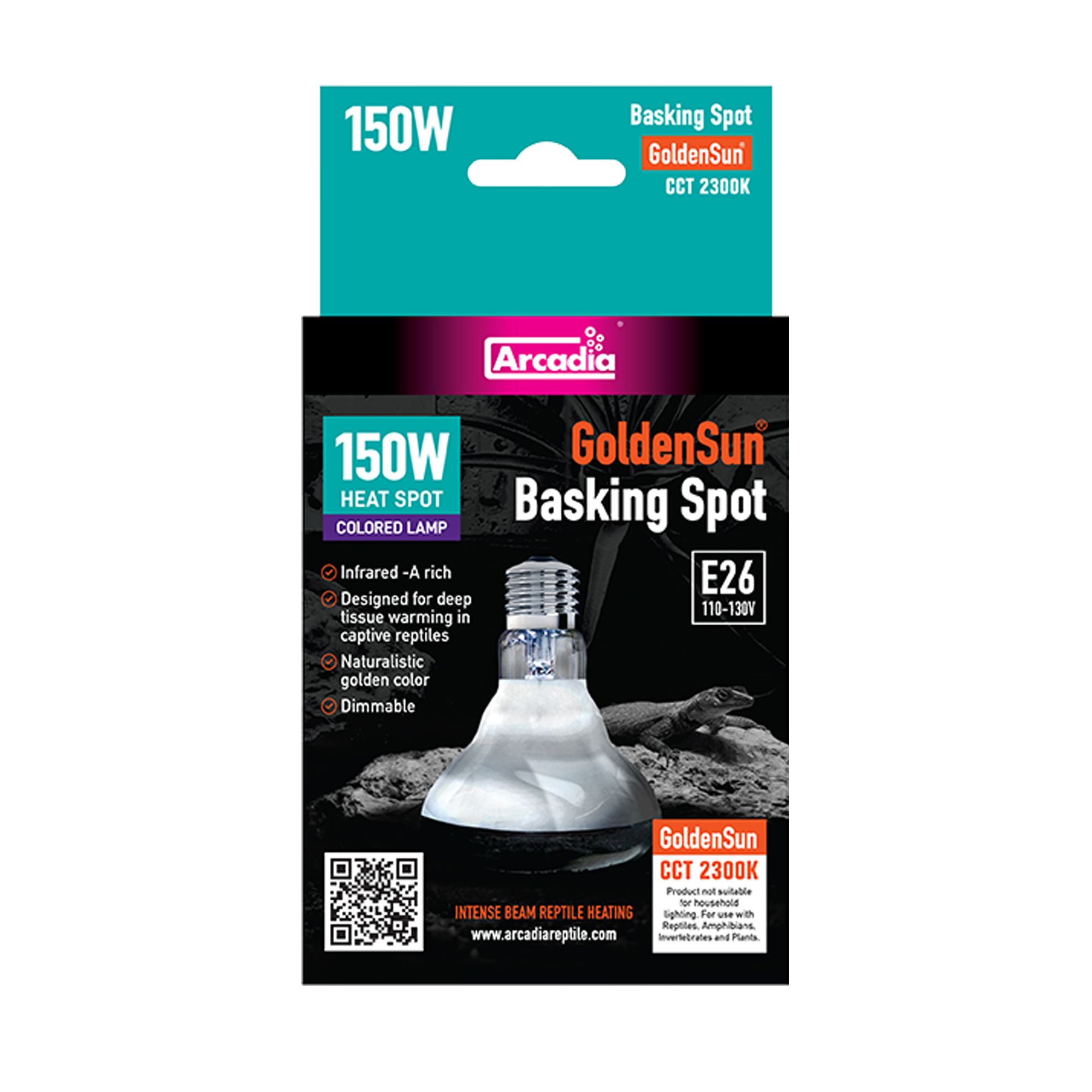 Arcadia GoldenSun Colored Basking Spot Reptile Bulb Basking Heat Bulb - 50-150 watt - thumbnail 2