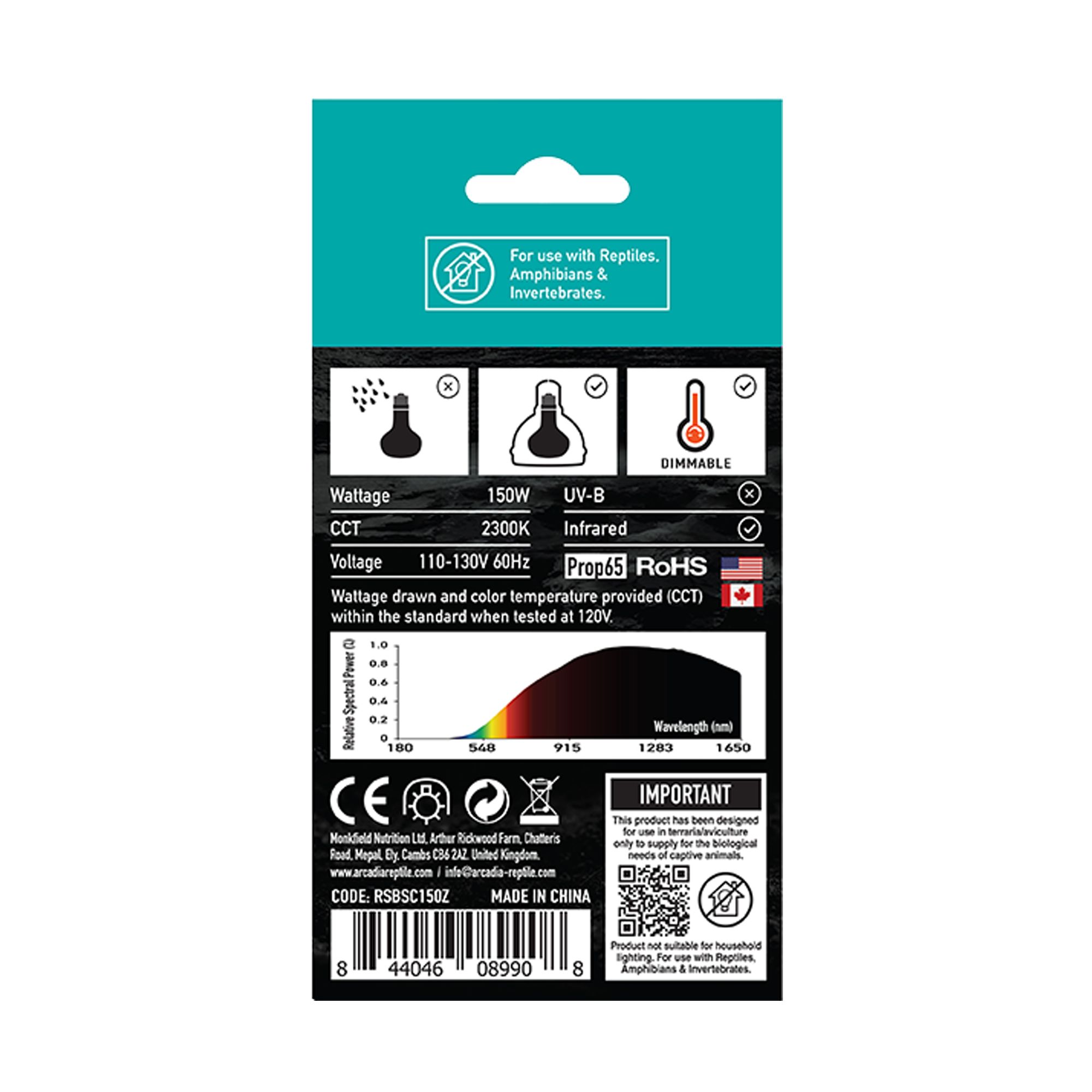 Arcadia GoldenSun Colored Basking Spot Reptile Bulb Basking Heat Bulb - 50-150 watt - thumbnail 3