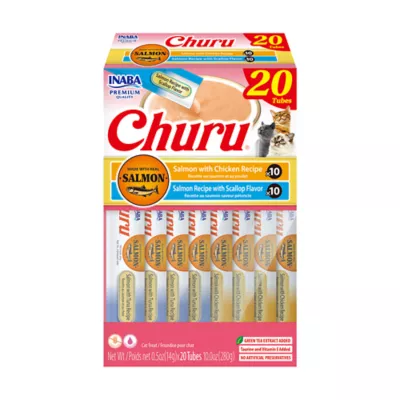 Inaba Churu Creamy Puree Cat Treat Salmon & Scallop - Image 1