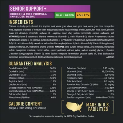 Purina Pro Plan AdvantEDGE Senior Support Plus Small Breed Shredded Chicken Formula Dry Dog Food - Image 6