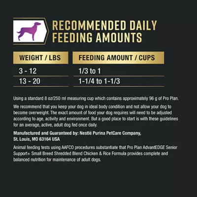 Purina Pro Plan AdvantEDGE Small Breed Senior Dry Dog Food - Chicken & Rice - Image 7