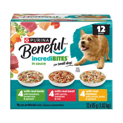 Beneful IncrediBites Real Lamb, Real Beef, Real Chicken in Sauce Variety Pack, Wet Dog Food - Image 1