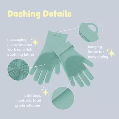 Sweet Paws Silicone Spa Dog & Cat Bathing & Grooming Gloves, 2 Count - Image 3