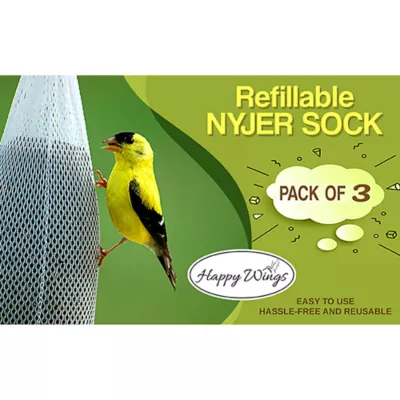 Product Happy Wings Refillable Nyjer Sock Wild Bird Feeder