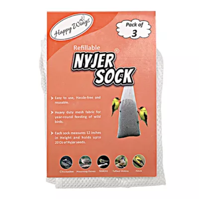 Product Happy Wings Refillable Nyjer Sock Wild Bird Feeder