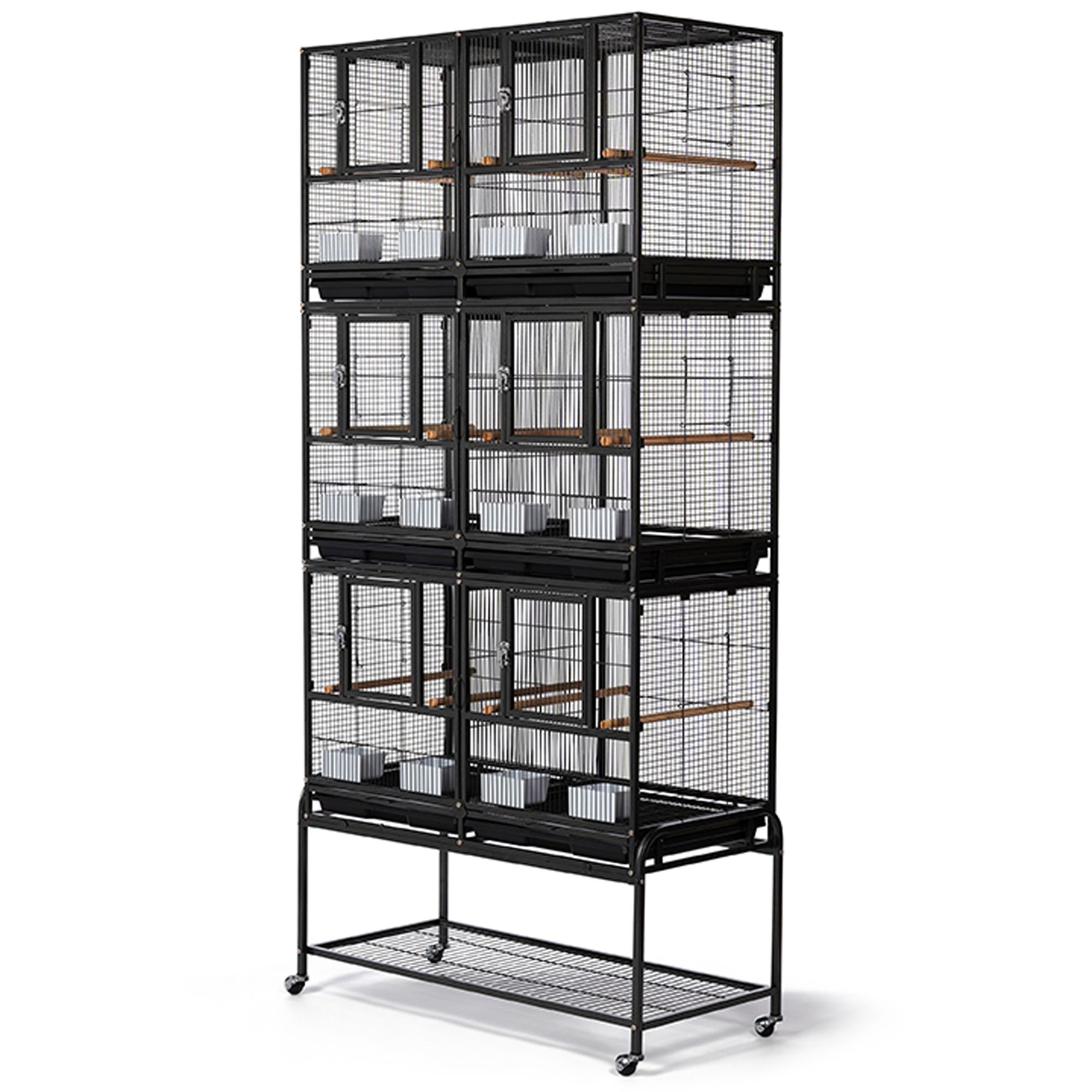 Prevue Pet Products Hamilton Deluxe 3-Stack Divided Breeder Bird Cage with Stand - thumbnail 2