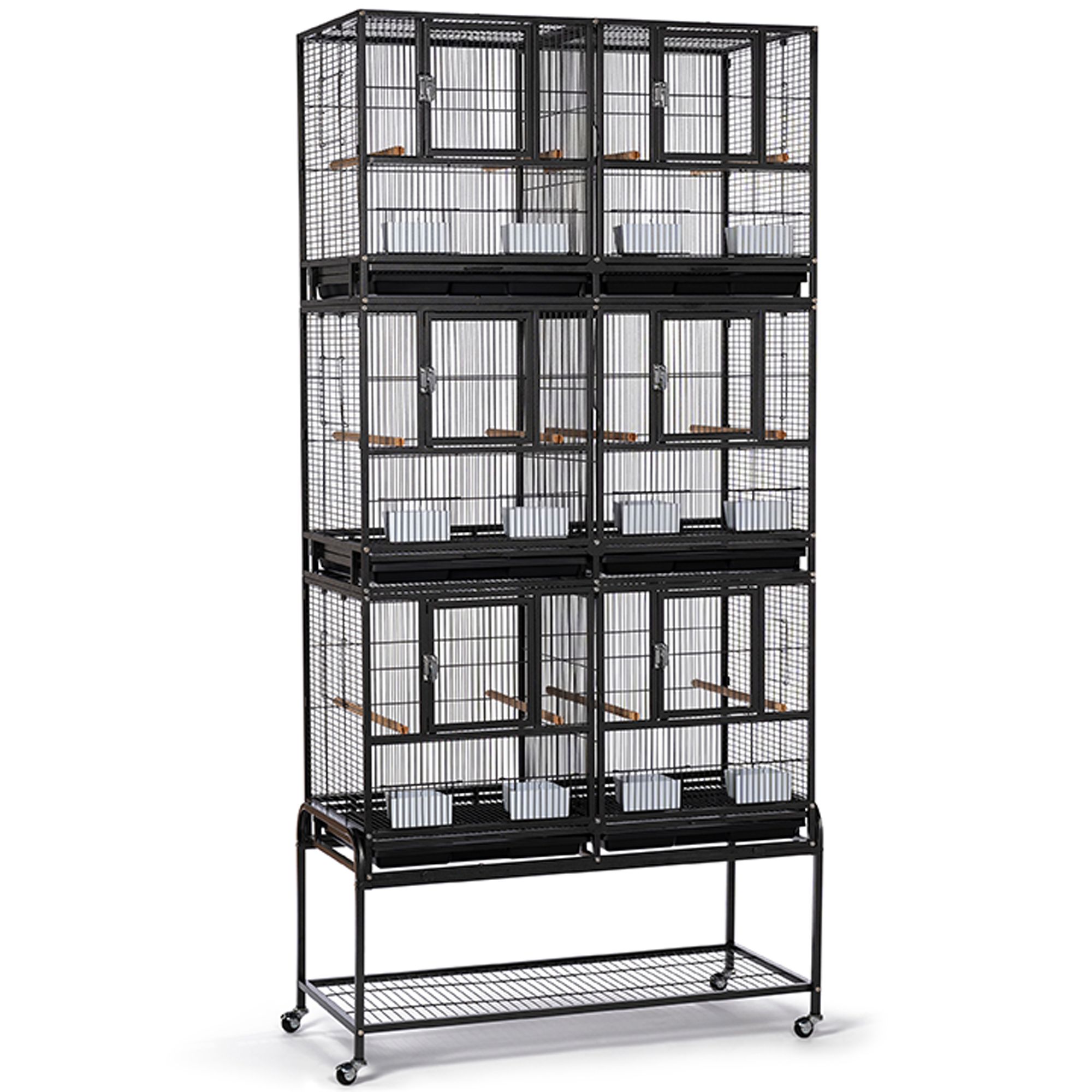 Prevue Pet Products Hamilton Deluxe 3-Stack Divided Breeder Bird Cage with Stand - thumbnail 3