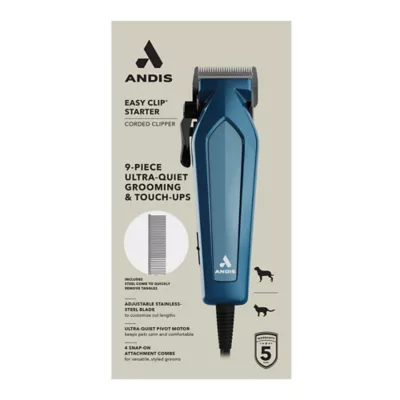 Andis Easy Clip Starter Kit V2 For Dog & Cat - Ultra-quiet - Includes 4 Attachment Combs - Teal - Image 1