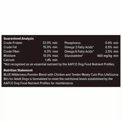Blue Buffalo Wilderness Premier Blend Adult Dry Dog Food - Chicken with Meaty Cuts - Image 10
