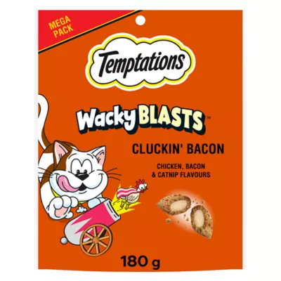 Temptations Wacky Blasts Adult Cat Treats Cluckin Bacon Flavour - Image 1