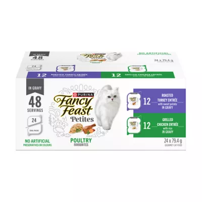 Fancy Feast Petites Poultry Favourites 24C Variety Pack, Wet Cat Food, 79.4 g x 24 - Image 1