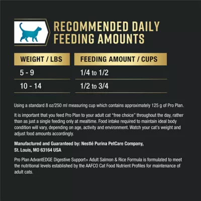 Purina Pro Plan AdvantEdge Digestive Support + Adult Dry Cat Food - Salmon & Rice Formula - Image 7