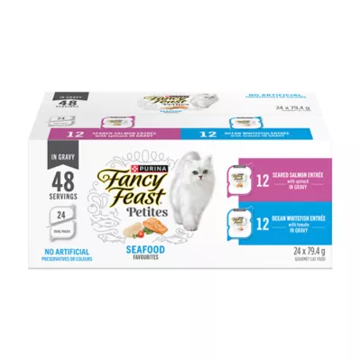 Fancy Feast Petites Seafood Favourites 24C Variety Pack, Wet Cat Food, 79.4 g x 24 - Image 1
