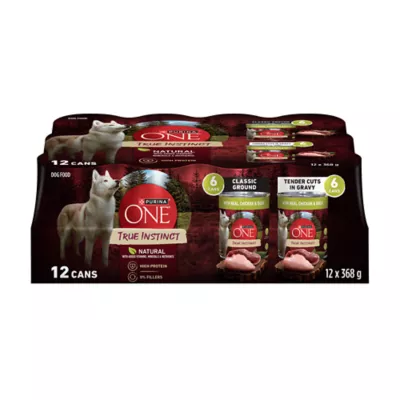 Purina ONE True Instinct Classic Ground and Tender Cuts In Gravy Variety Pack, Wet Dog Food - Image 1