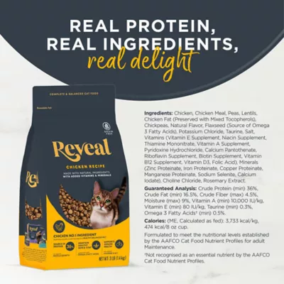 Reveal Adult Complete Dry Cat Food - Grain Free, Chicken Recipe, 7 LB - Image 3