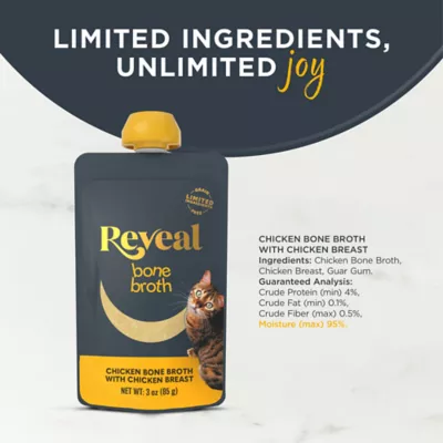 Reveal Bone Broth Cat Food Topper - Limited Ingredient, Grain Free, 3 OZ - Image 3