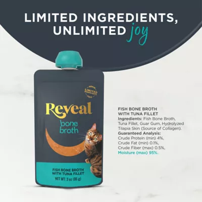 Reveal Bone Broth Cat Food Topper - Limited Ingredient, Grain Free, 3 OZ - Image 3