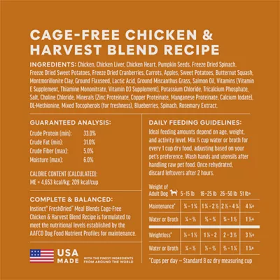 Instinct FreshDried Meal Blends Adult Freeze-Dried Dog Food - Chicken & Harvest Blend - Image 7