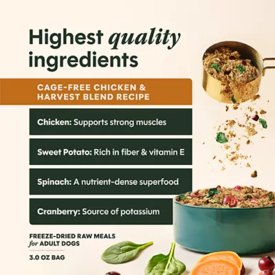 Instinct FreshDried Meal Blends Adult Freeze-Dried Dog Food - Chicken & Harvest Blend - Image 3