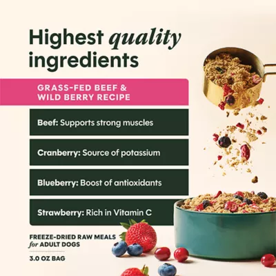 Instinct FreshDried Meal Blends Adult Freeze-Dried Dog Food - Beef & Wild Berry - Image 3