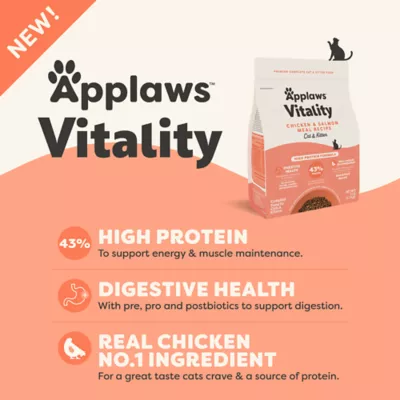 Applaws Vitality All Life Stages Cat Dry Food - High Protein, Grain Free, Chicken & Salmon, 2 LB - Image 2