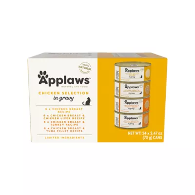 Applaws Adult Cat Wet Food - Chicken Selection in Gravy, Variety Pack, 12 CT - Image 1