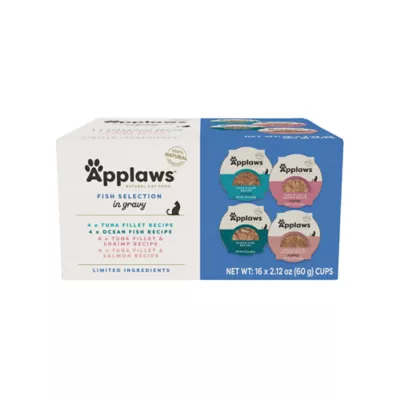 Applaws Adult Cat Wet Food - Fish Selection in Gravy, Variety Pack, 16 Ct - Image 1
