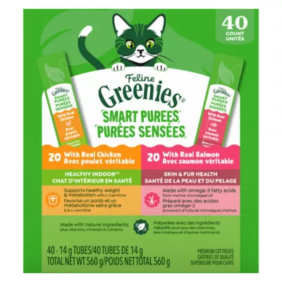 Greenies Feline Smart Purees Adult Cat Lickable Treats Salmon and Chicken - Image 1