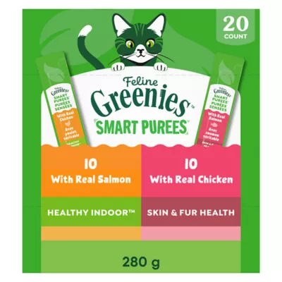 Greenies Feline Smart Purees Adult Cat Lickable Treats Salmon and Chicken - Image 1
