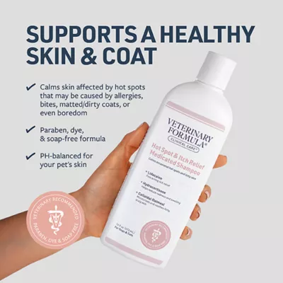 Product Veterinary Formula Clinical Care Hot Spot & Itch Relief Medicated Shampoo for Dogs & Cats, 16 Fl Oz