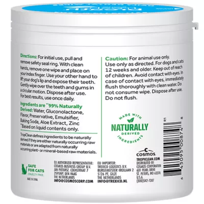 Product TropiClean Fresh Breath Finger Dental Wipes, 50 Count