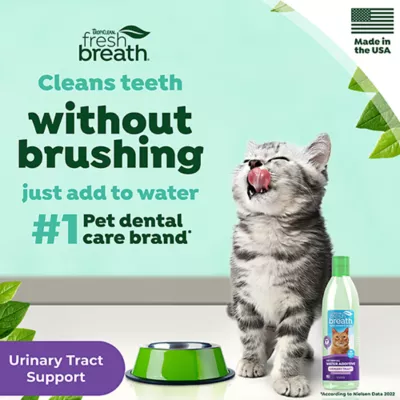 Product TropiClean Fresh Breath Dental Water Additive + Urinary Tract Support for Cats, 16 Oz