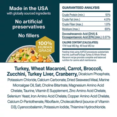 JustFoodForDogs Adult Frozen Dog Food - Turkey & Whole Wheat Macaroni - Image 5