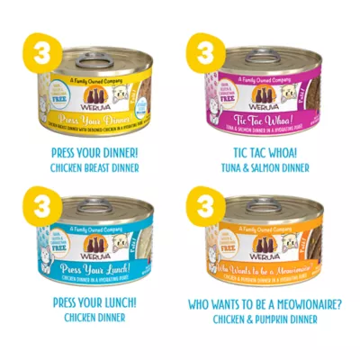 Weruva Classics Dinnertime Jackpot Grain Free Adult Wet Cat Food, Pates, 12 ct Variety Pack - Image 2