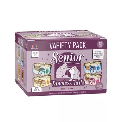 Weruva Timeless Tails Senior Grain Free 11+ Wet Cat Food, In Gravy, 12 ct Variety Pack - Image 1