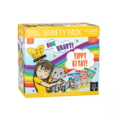 Weruva B.F.F. Grain Free Adult Wet Cat Food, In Gravy, 12 ct Variety Pack - Image 1