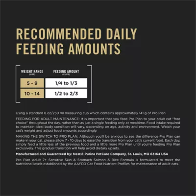 Purina Pro Plan Specialized Senior Sensitive Skin & Stomach Salmon & Rice Formula Dry Cat Food - Image 8