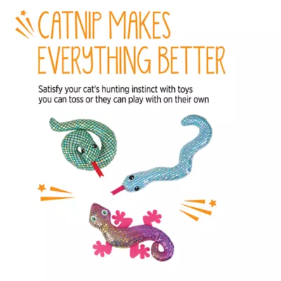 Whisker City® Plush Snakes Lizzard Cat Toys 3-Pack - Image 4