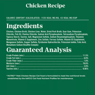 Nutro Perfect Portions Adult Cat Wet Food - Grain Free, Pate, Variety Pack, 12 Ct - Image 6