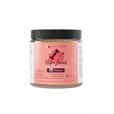 kin+kind Dog & Cat Hip & Joint Powder Supplement, Mobility & Joint Support,with Turmeric, 4 & 8 oz - Image 1