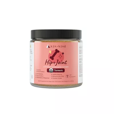 kin+kind Dog & Cat Hip & Joint Powder Supplement, Mobility & Joint Support,with Turmeric, 4 & 8 oz - Image 1