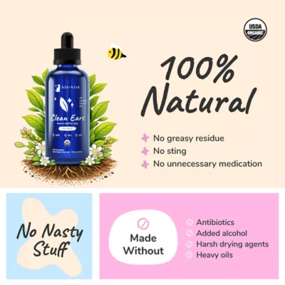 kin + kind Clean Ears Cleanser W/ Witch Hazel, Tea Tree Oil & Aloe- 4 Oz - Image 4