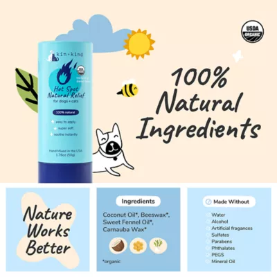 kin + kind Hot Spot Natural Relief Balm Stick For Dogs & Cats- 1.76 Oz - Image 3