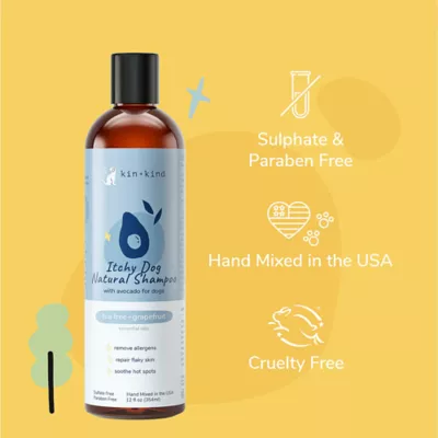 kin + kind Natural Shampoo For Itchy Dogs, Grapefruit Scented Allergen Remover- 12 Oz - Image 4