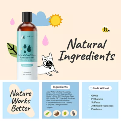 kin + kind Natural Conditioner & Moisturizer For Dogs & Cats, Unscented & Hypoallergenic- 12 Oz - Image 5